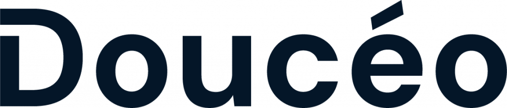 Logo monogramme bleu Doucéo sur fond transparent